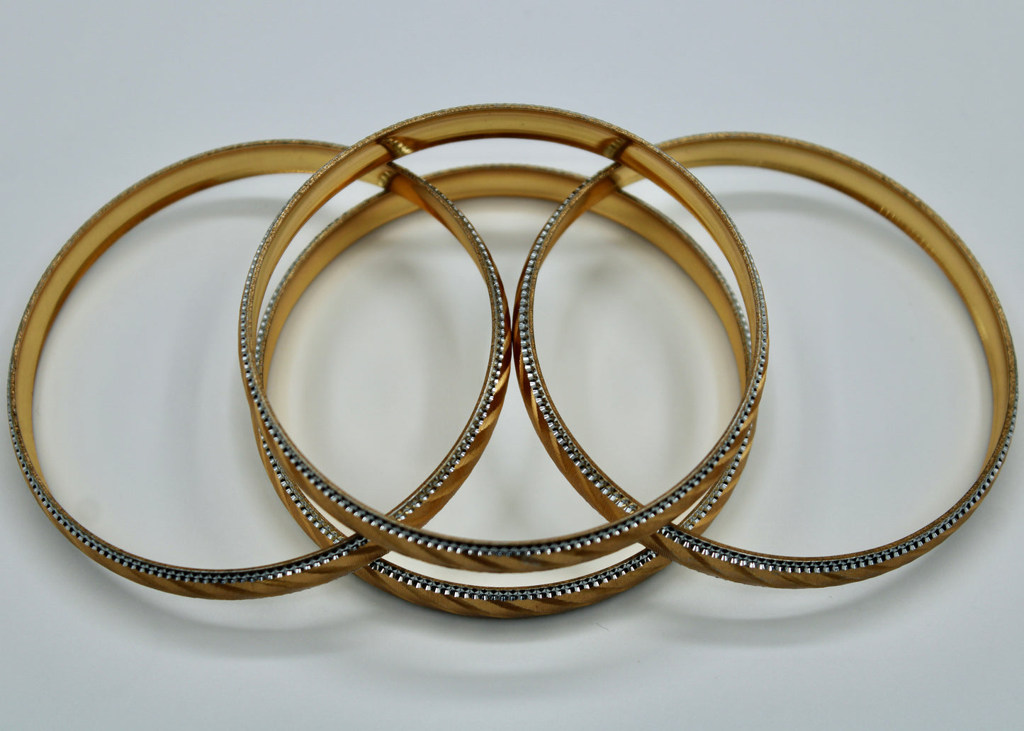 Traditional Two-Toned Golden Kada Set - E2266