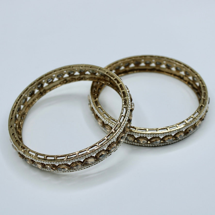 Faux Kundan and Bead Bangle Set - E2241