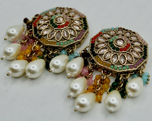 Faux Kundan Earrings - E563