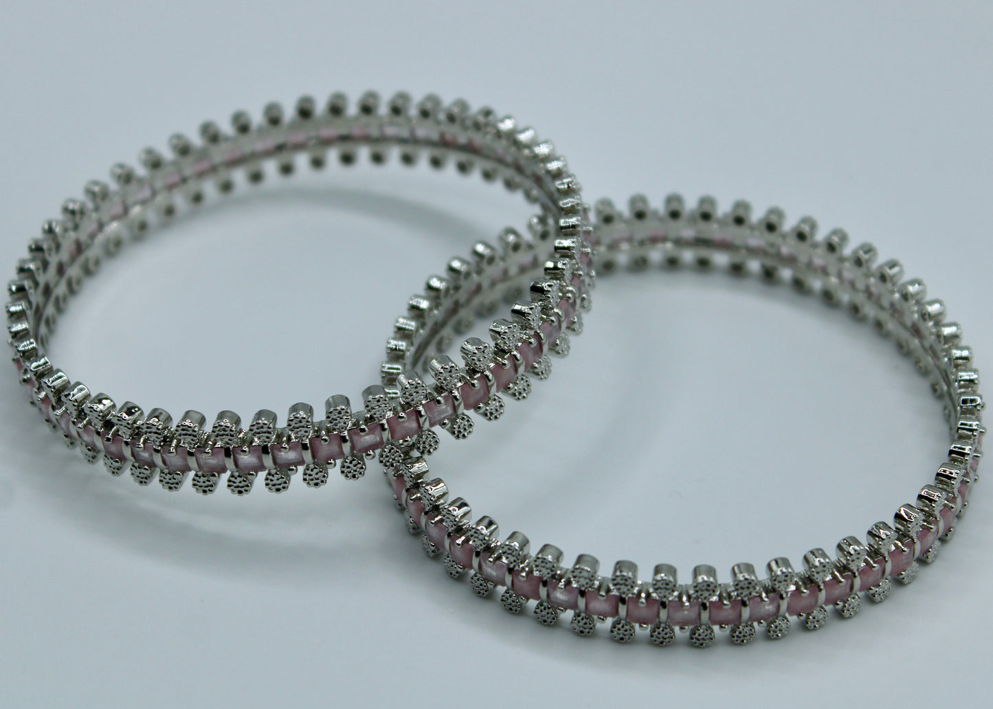 Studded Cubic Zironia Bangle Set - E2248