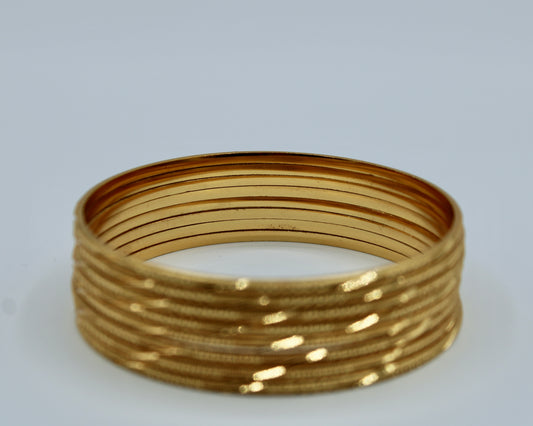 Traditional Golden Bangle Set - E2261