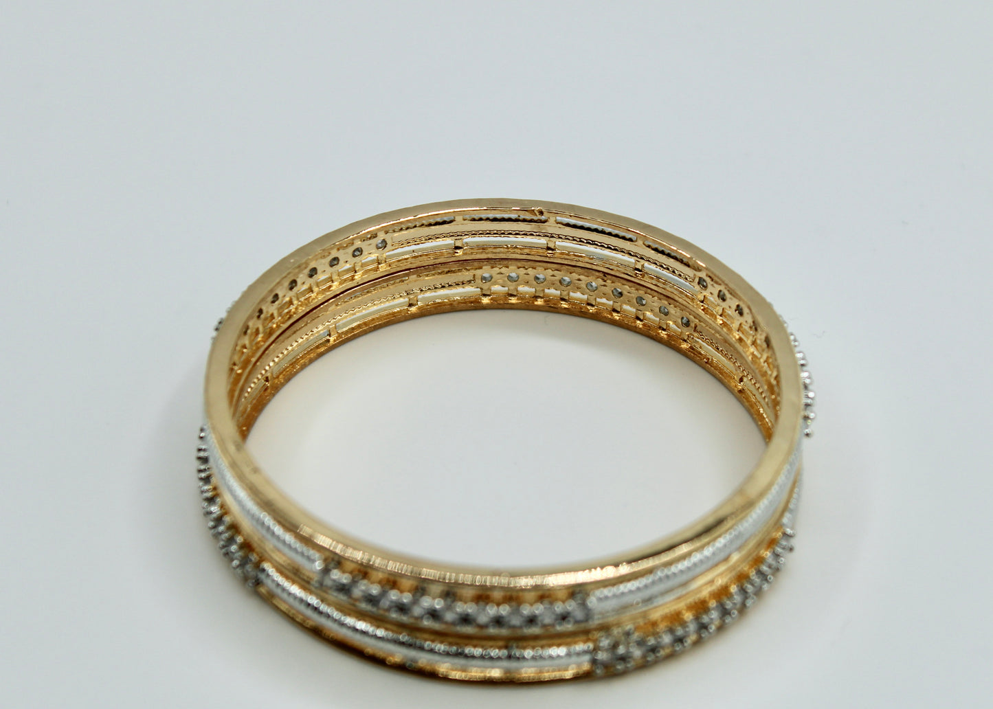 Two-Toned Cubic Zironia Bangle Set - E2250