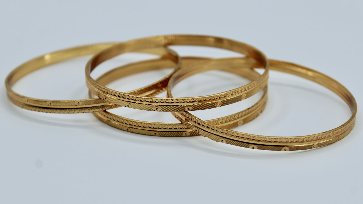 Traditional Golden Bangle Set - E2262