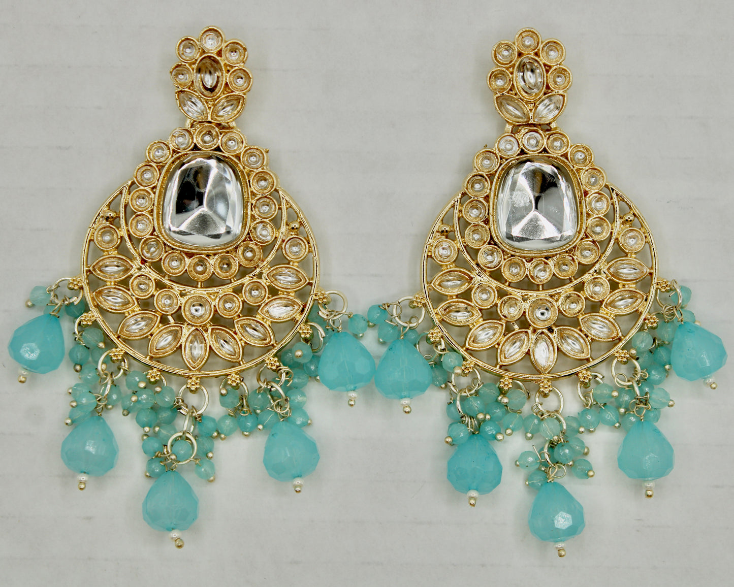 Faux Kundan and Bead Earrings - E555 hi