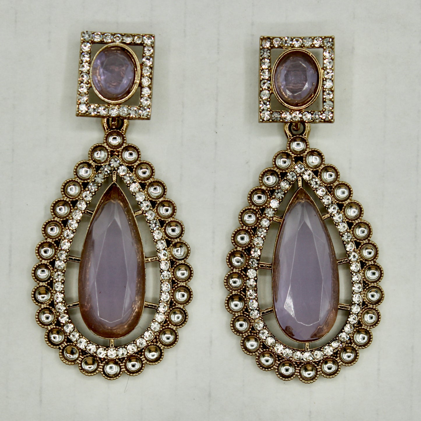 Traditional Cubic Zirconia Earrings - E549