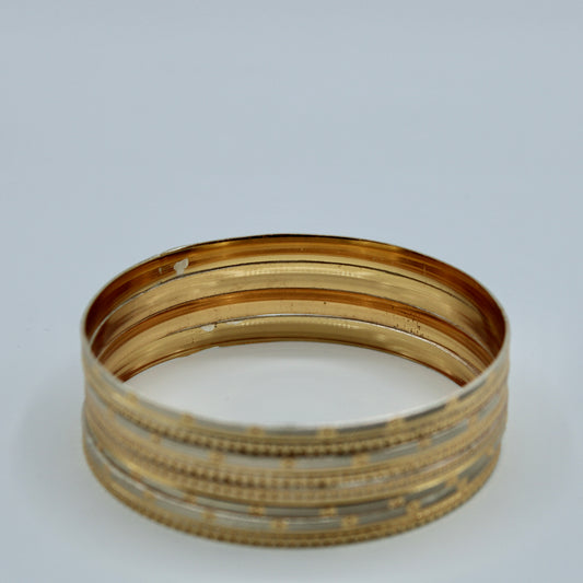 Two-Toned Traditional Golden Bangle Set - E2260