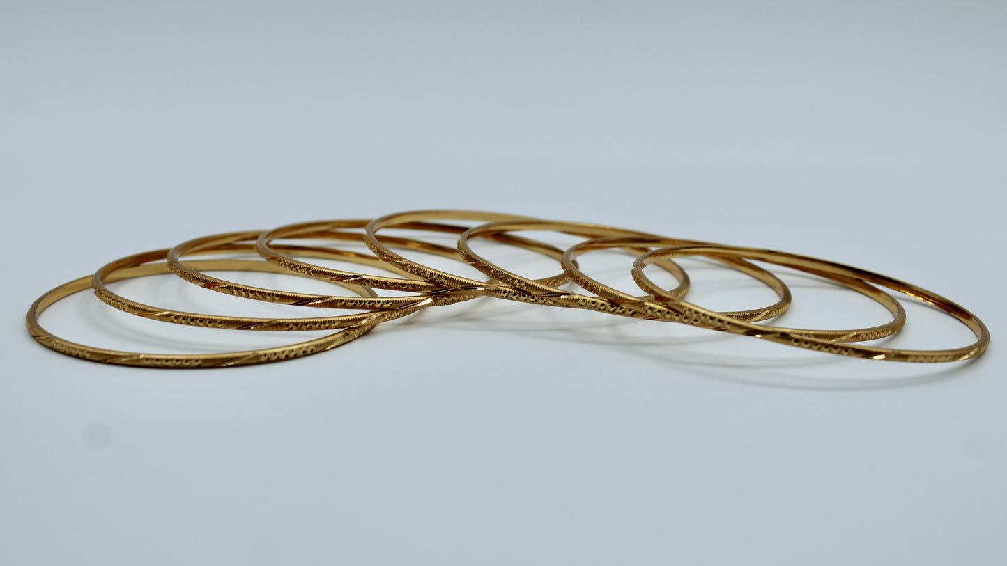 Traditional Golden Bangle Set - E2261