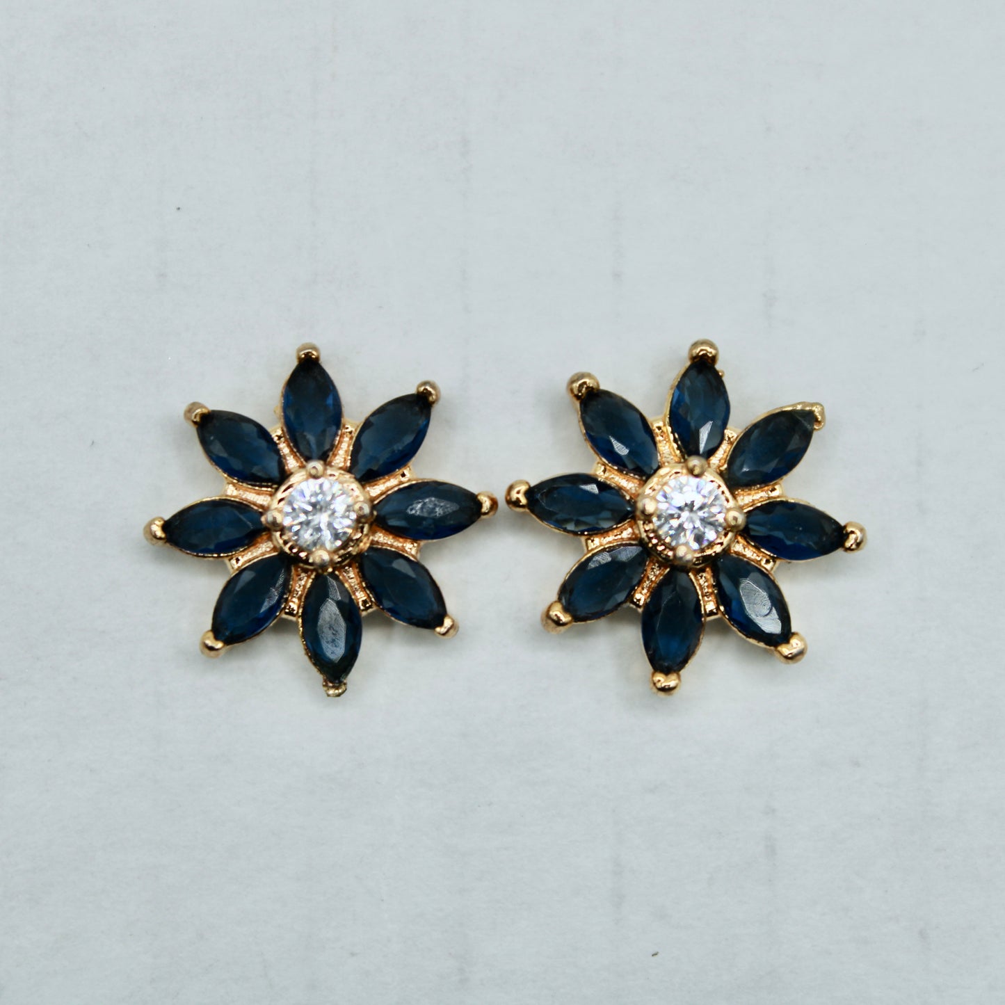 Marquis-Cut Floral Cubic Zirconia Studs - E2319