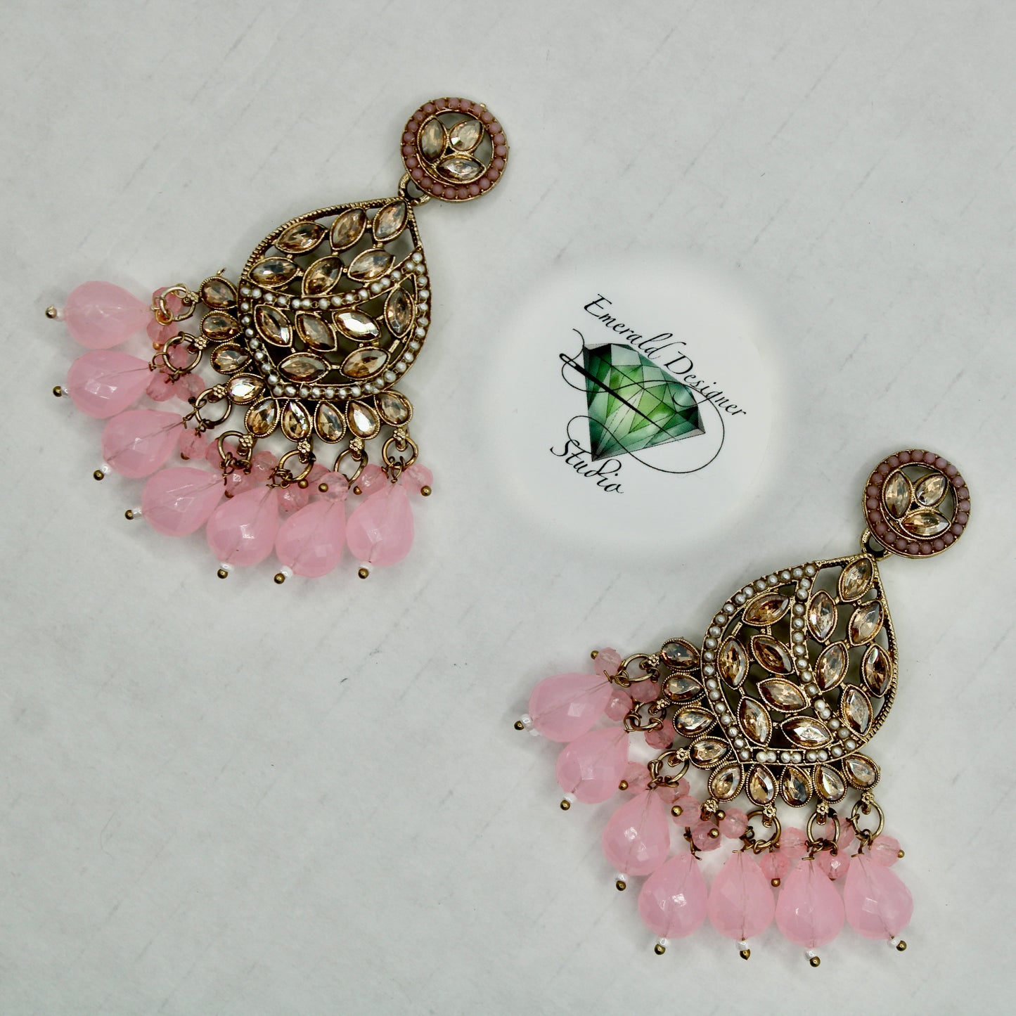 Traditional Kundan and Bead Earrings - E546
