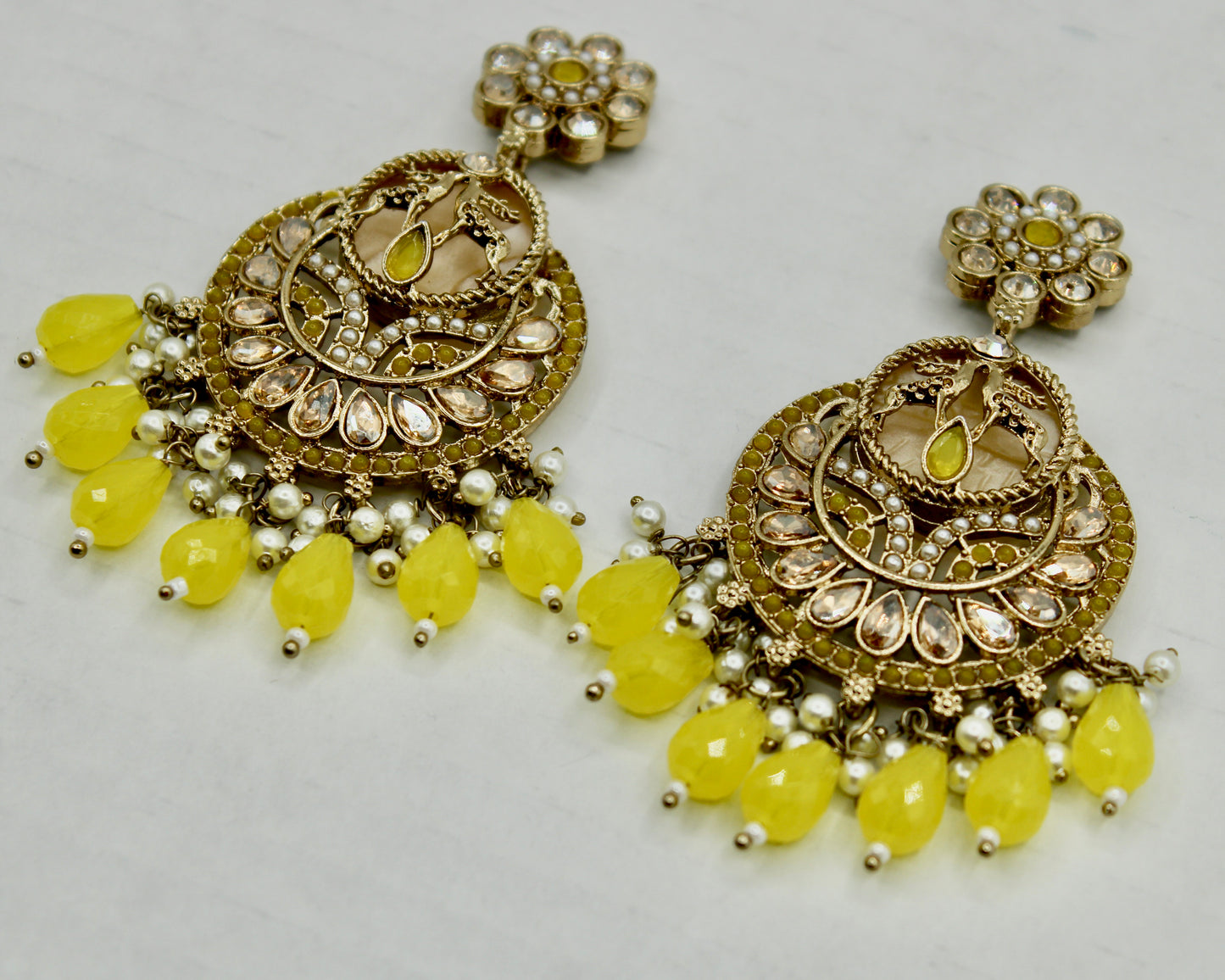 Kundan and Acrylic Bead Earrings - E552