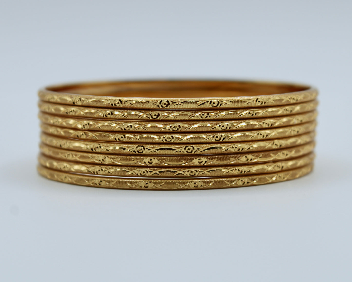 Traditional Golden Bangle Set - E2259