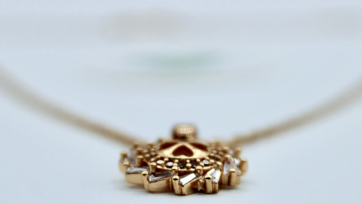 Studded Cubic Zirconia Studded Necklace - E2296