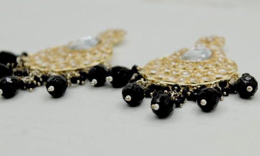 Faux Kundan and Bead Earrings - E555 hi