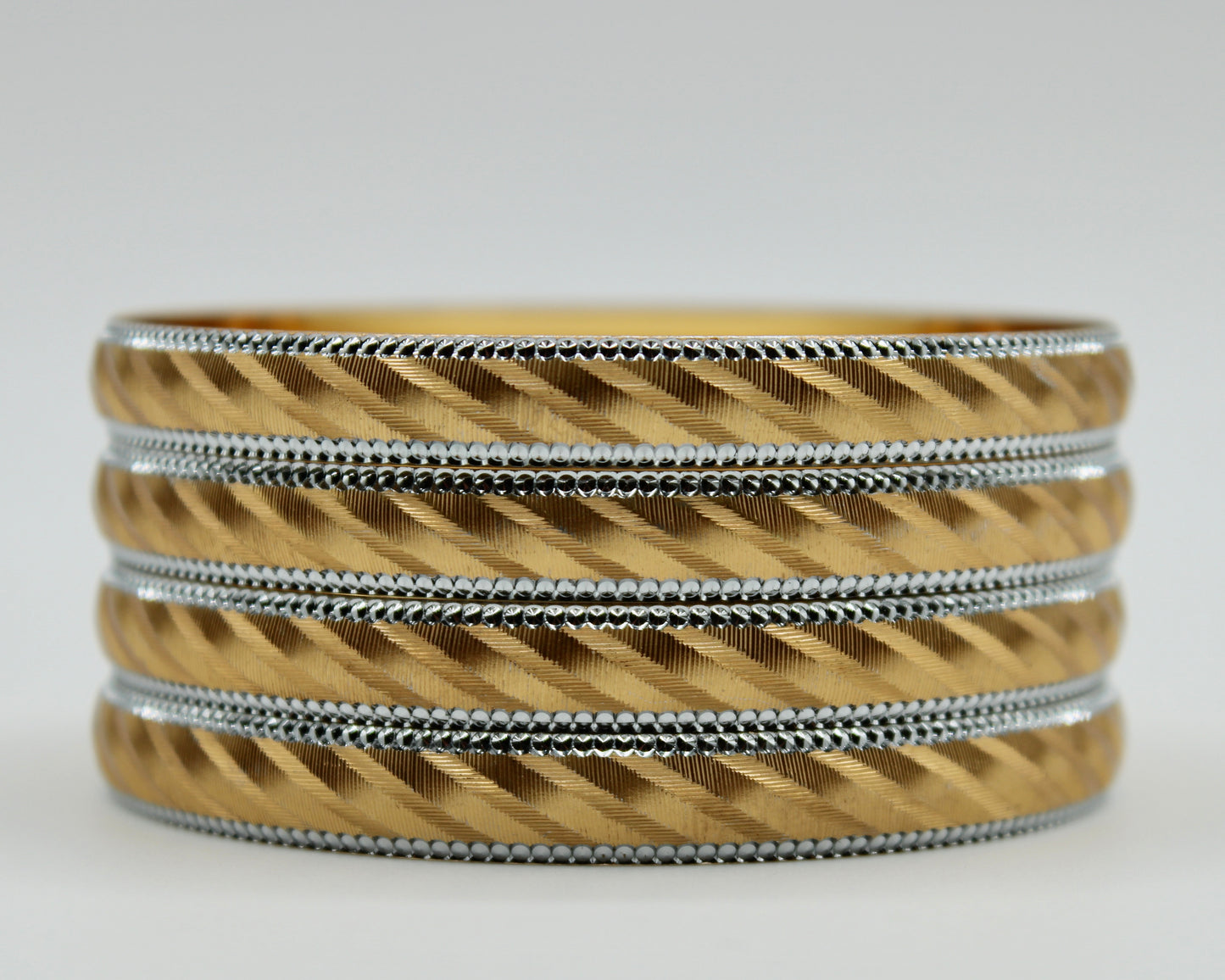 Traditional Two-Toned Golden Kada Set - E2266