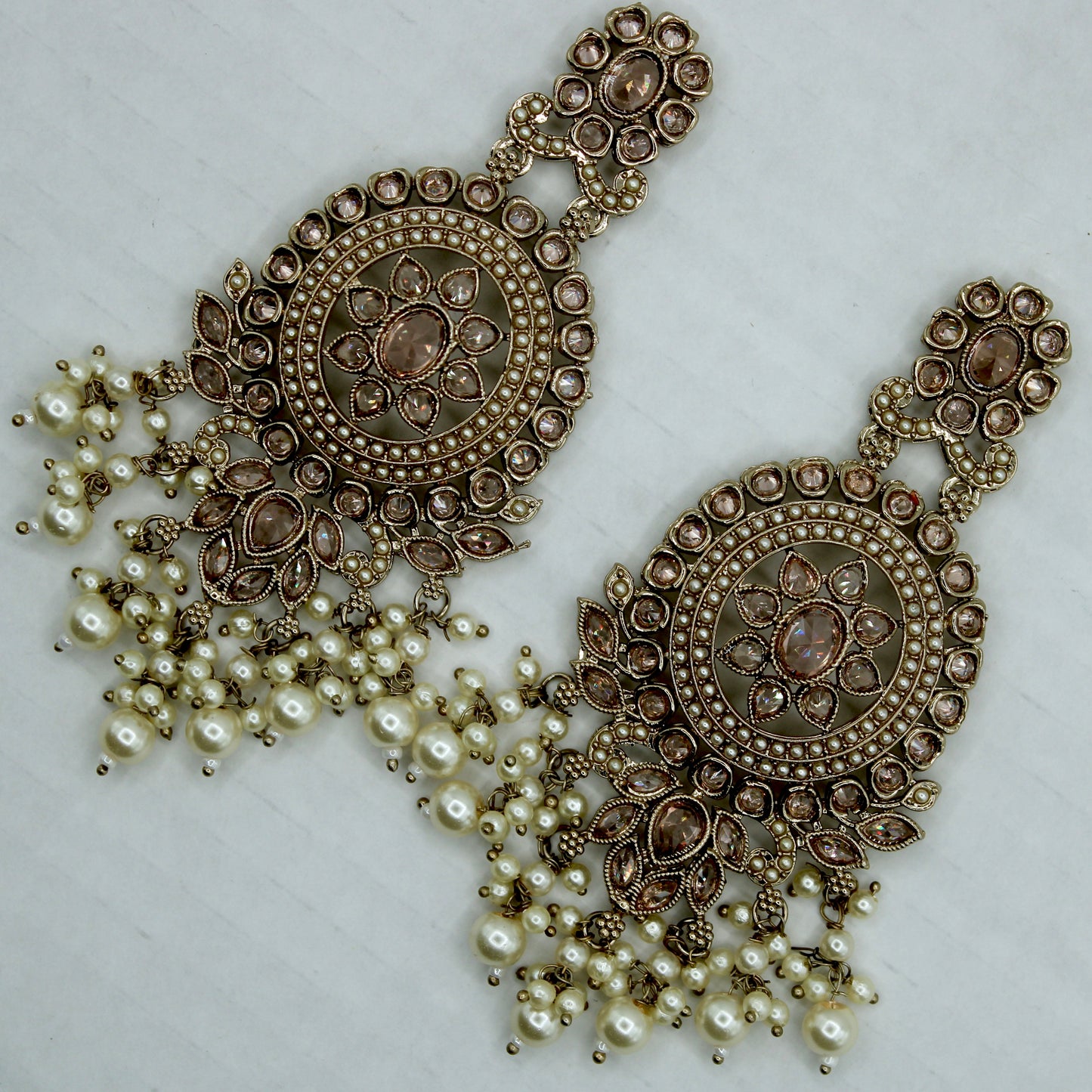 Traditional Gajra Earrings with Faux Kundan - E566