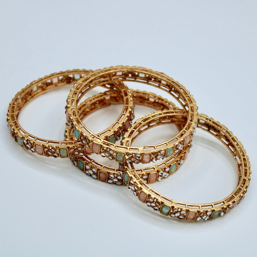 Faux Kundan Bangle Set - E2238
