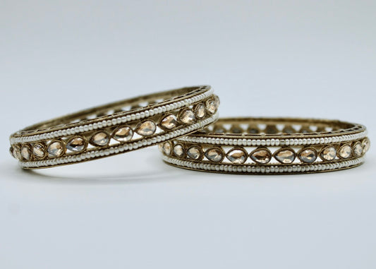 Faux Kundan and Bead Bangle Set - E2241