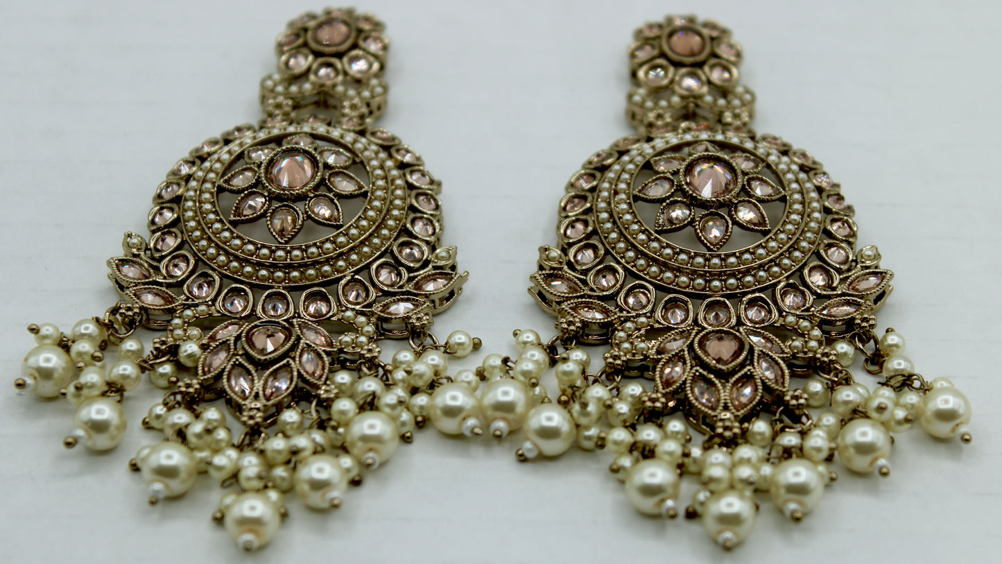 Traditional Gajra Earrings with Faux Kundan - E566