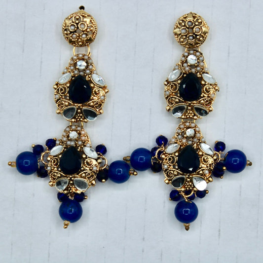 Faux Kundan Beaded Earrings - E2303