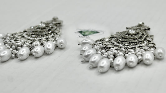 Cubic Zirconia and Faux Pearl Fashion Earrings - E577