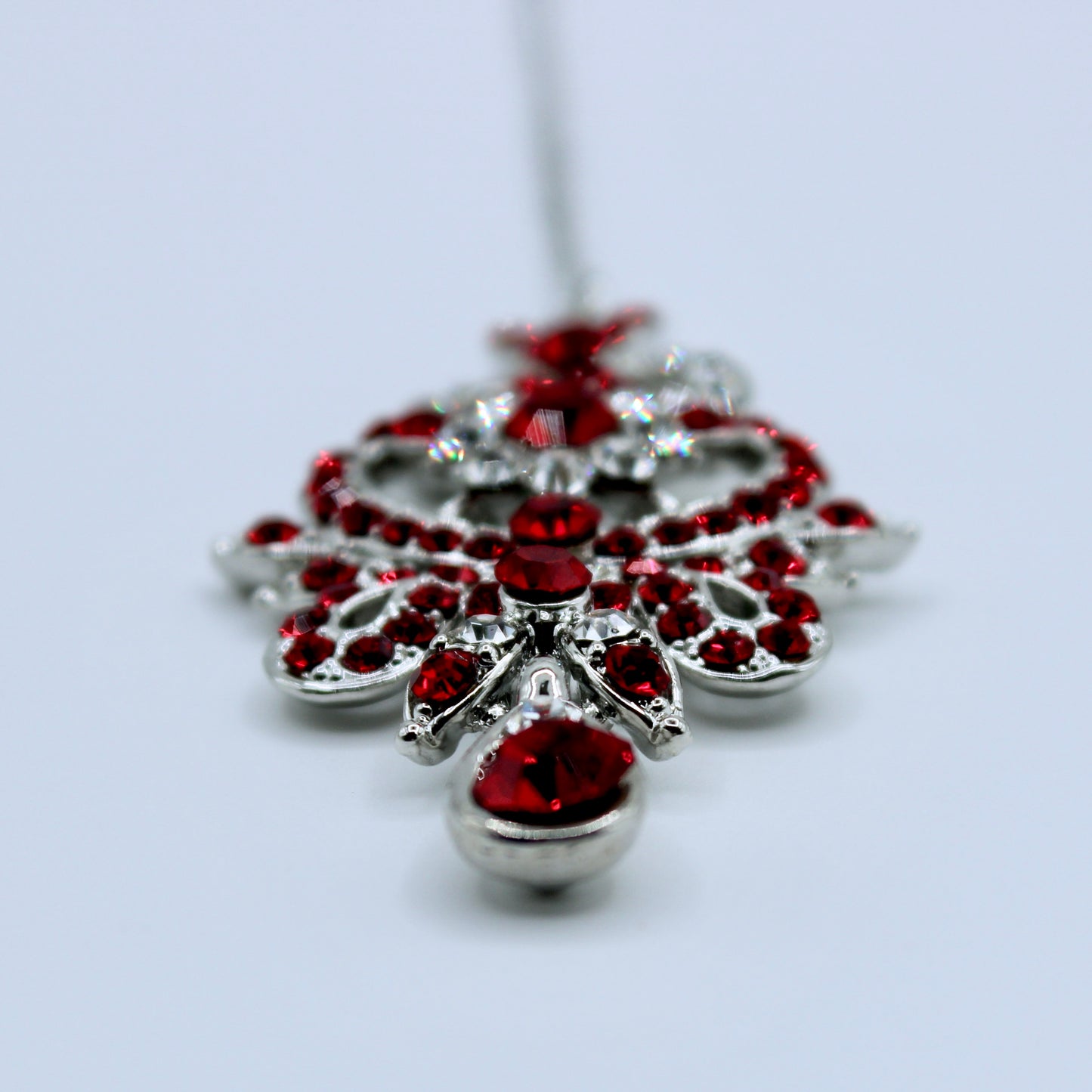 Red and Silver Cubic Zirconia Teeka - E514