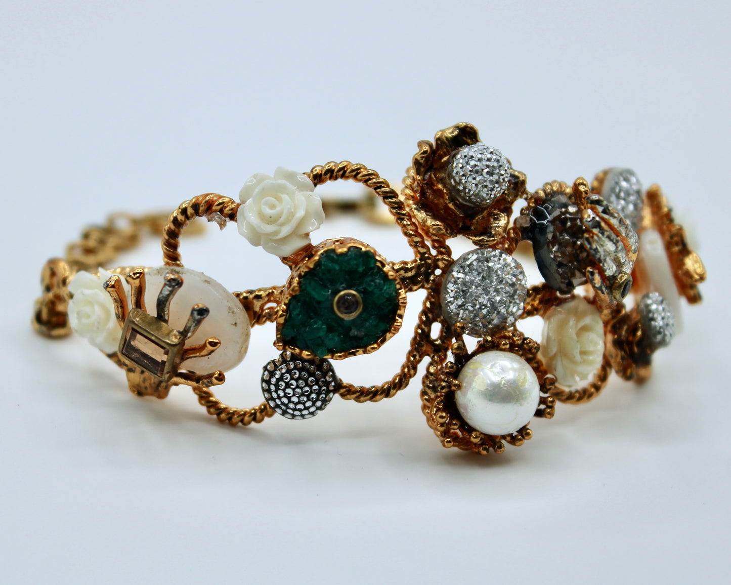 Turkish Crushed Stone Cuff Bracelet - E2306