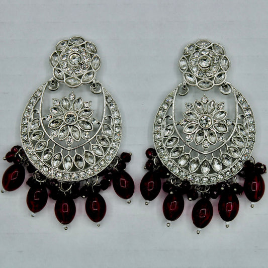 Faux Kundan Fashion Earrings with Beads - E569