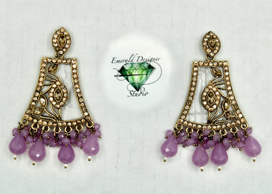 Mother of Pearl and Crystal Earrings - E547