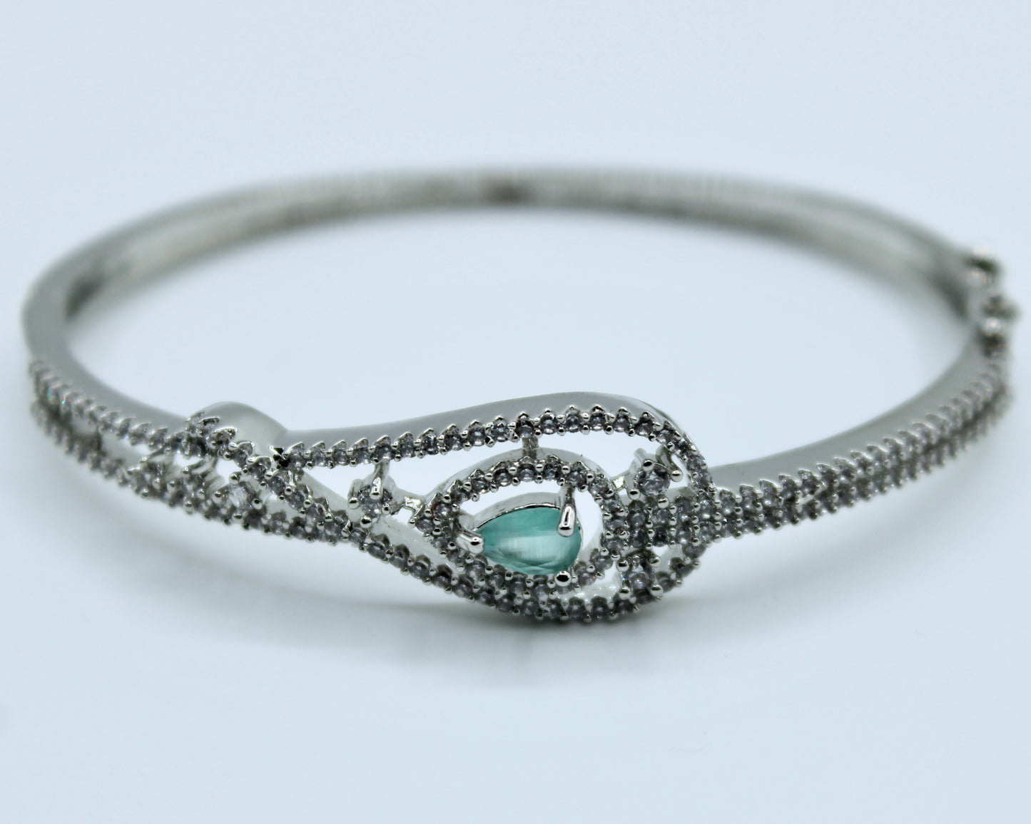 Pear-Cut Studded Cubic Zirconia Bracelet - E2313