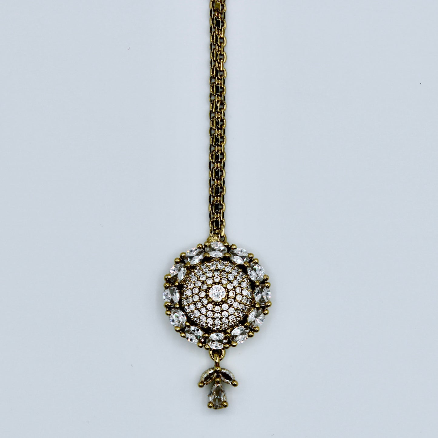 Golden Cubic Zirconia Teeka - E511