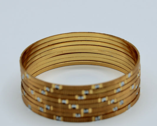 Studded Golden Bangle Set - E2269
