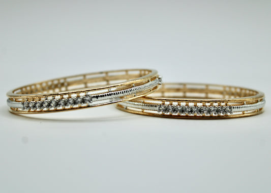 Two-Toned Cubic Zironia Bangle Set - E2250