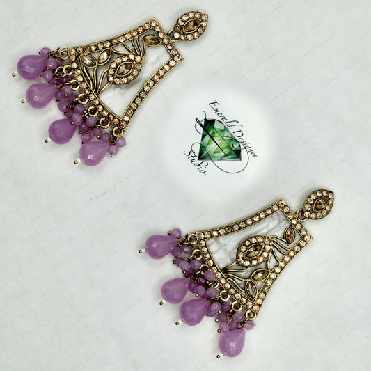 Mother of Pearl and Crystal Earrings - E547