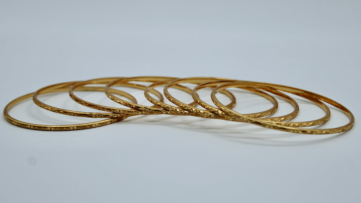 Traditional Golden Bangle Set - E2259