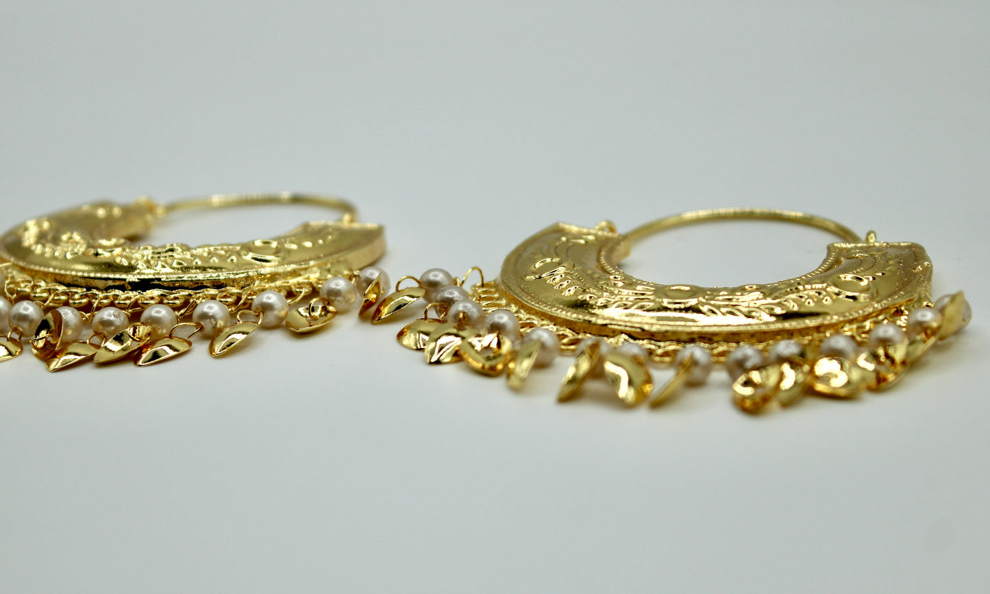 Faux Pearl Baali Earrings - E539