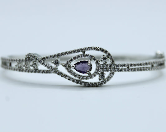 Pear-Cut Studded Cubic Zirconia Bracelet - E2313
