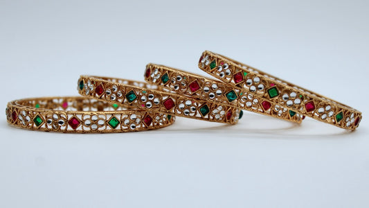 Faux Kundan Bangle Set - E2237