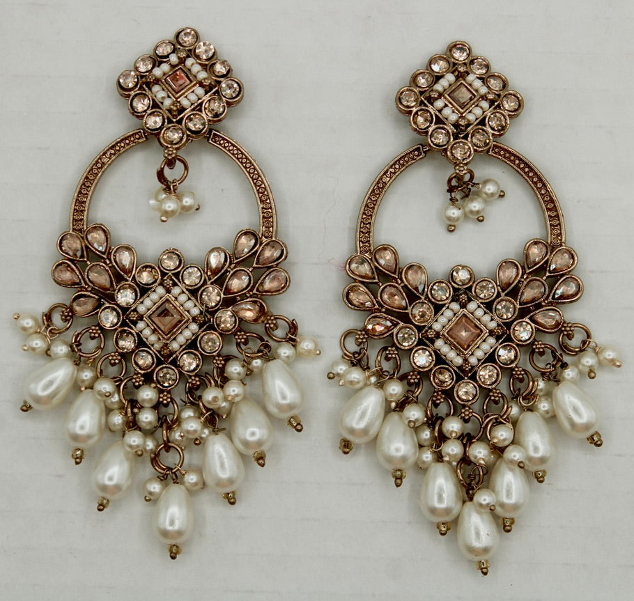 Faux Kundan and Pearl Earrings - E554