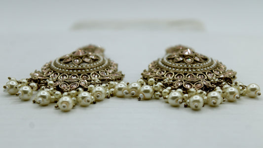 Traditional Gajra Earrings with Faux Kundan - E566