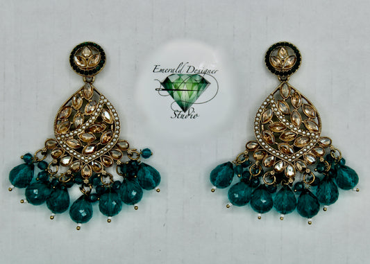 Traditional Kundan and Bead Earrings - E546