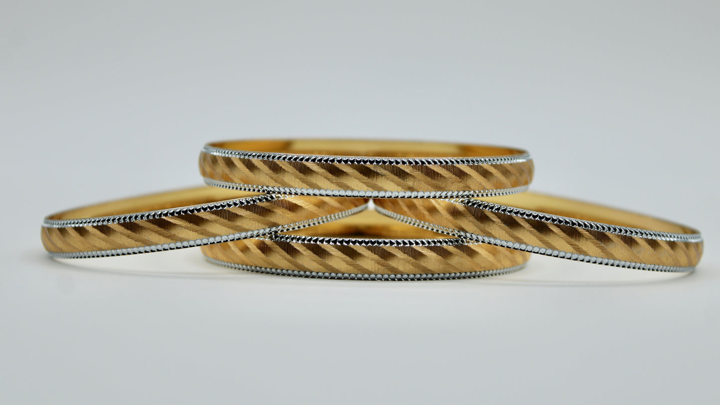 Traditional Two-Toned Golden Kada Set - E2266