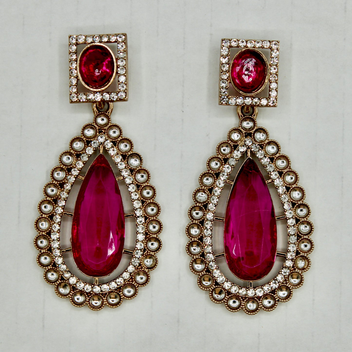 Traditional Cubic Zirconia Earrings - E549