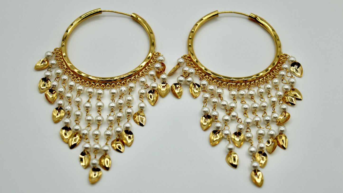 Faux Pearl Baali Earrings - E542