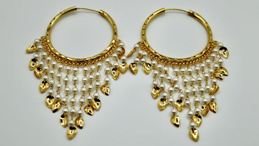 Faux Pearl Baali Earrings - E542