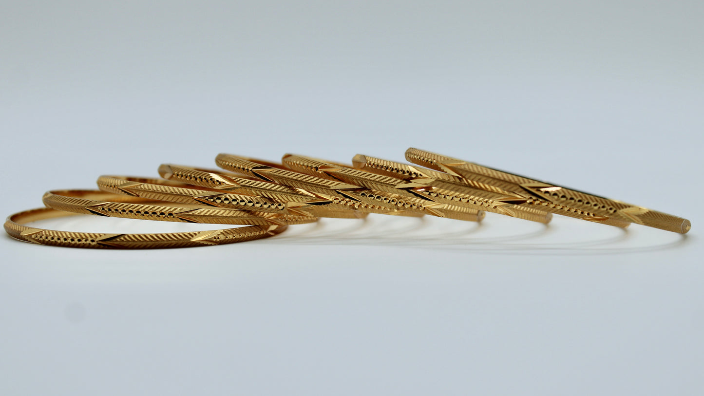 Traditional Golden Bangle Set - E2272