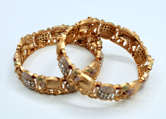 Traditional Meena Kada Set With Elephant Design - E2202