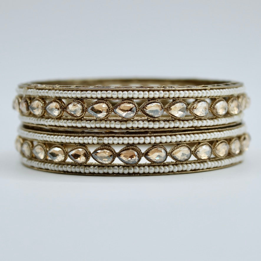 Faux Kundan and Bead Bangle Set - E2241