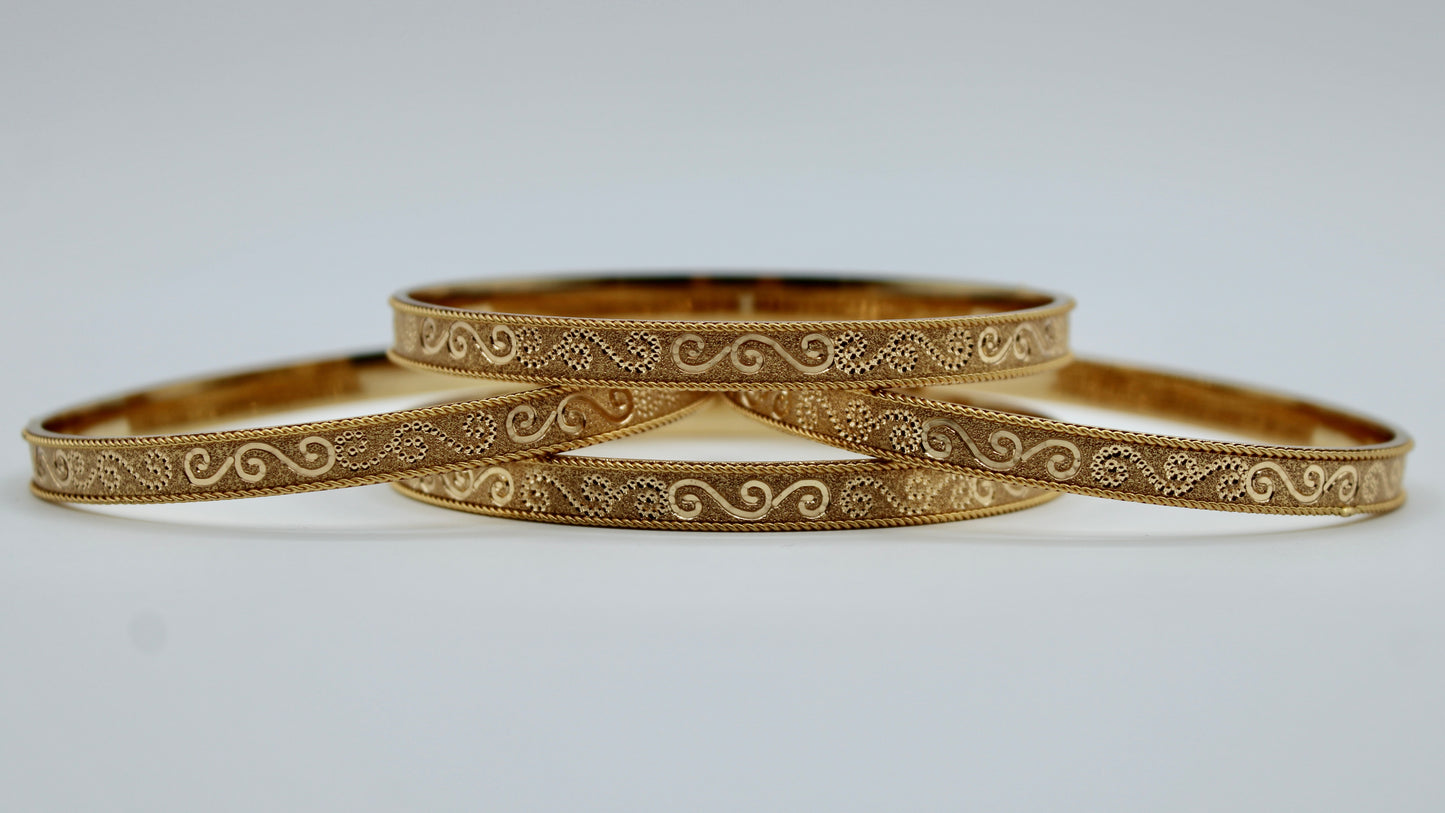 Traditional Golden Bangle Set - E2268