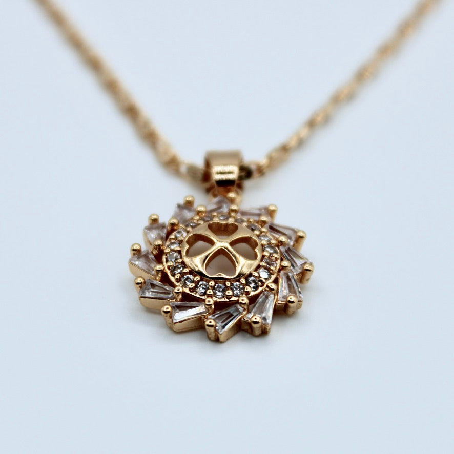 Studded Cubic Zirconia Studded Necklace - E2296