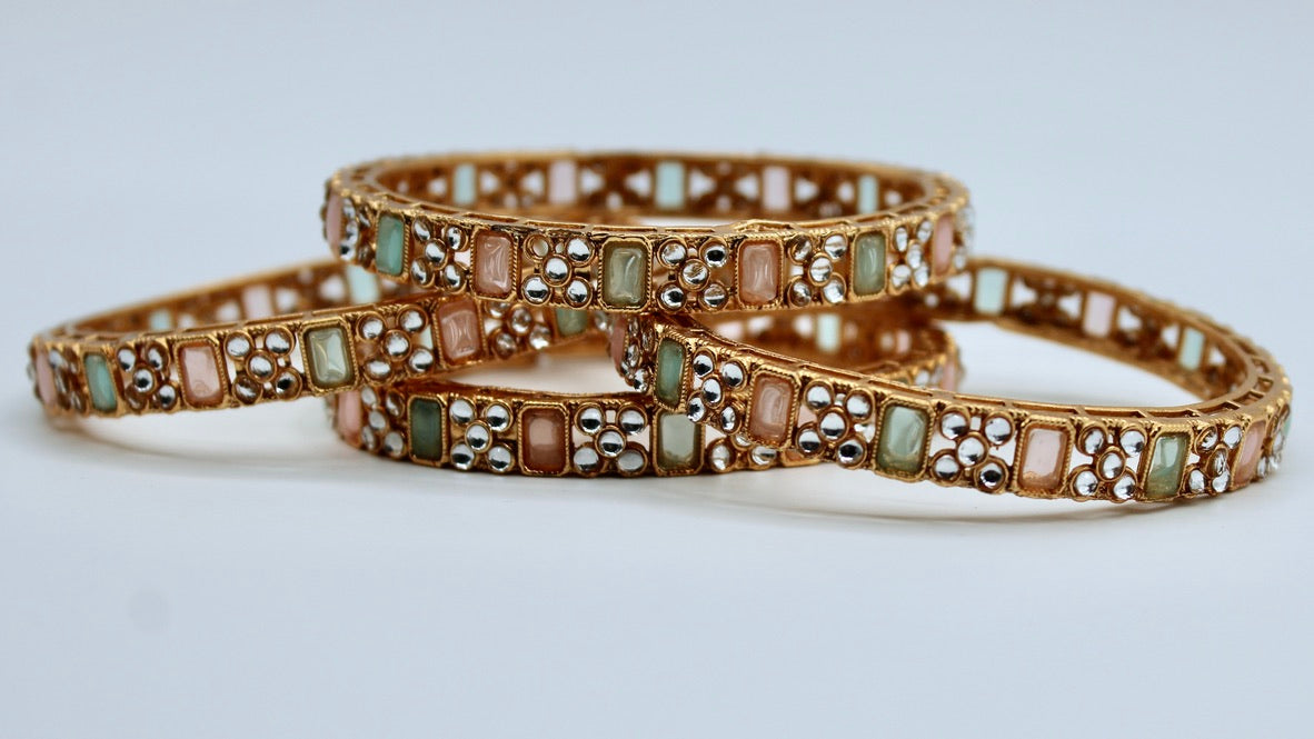 Faux Kundan Bangle Set - E2238